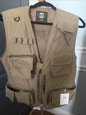FLYGO Fishing Vest in Khaki NWT XS